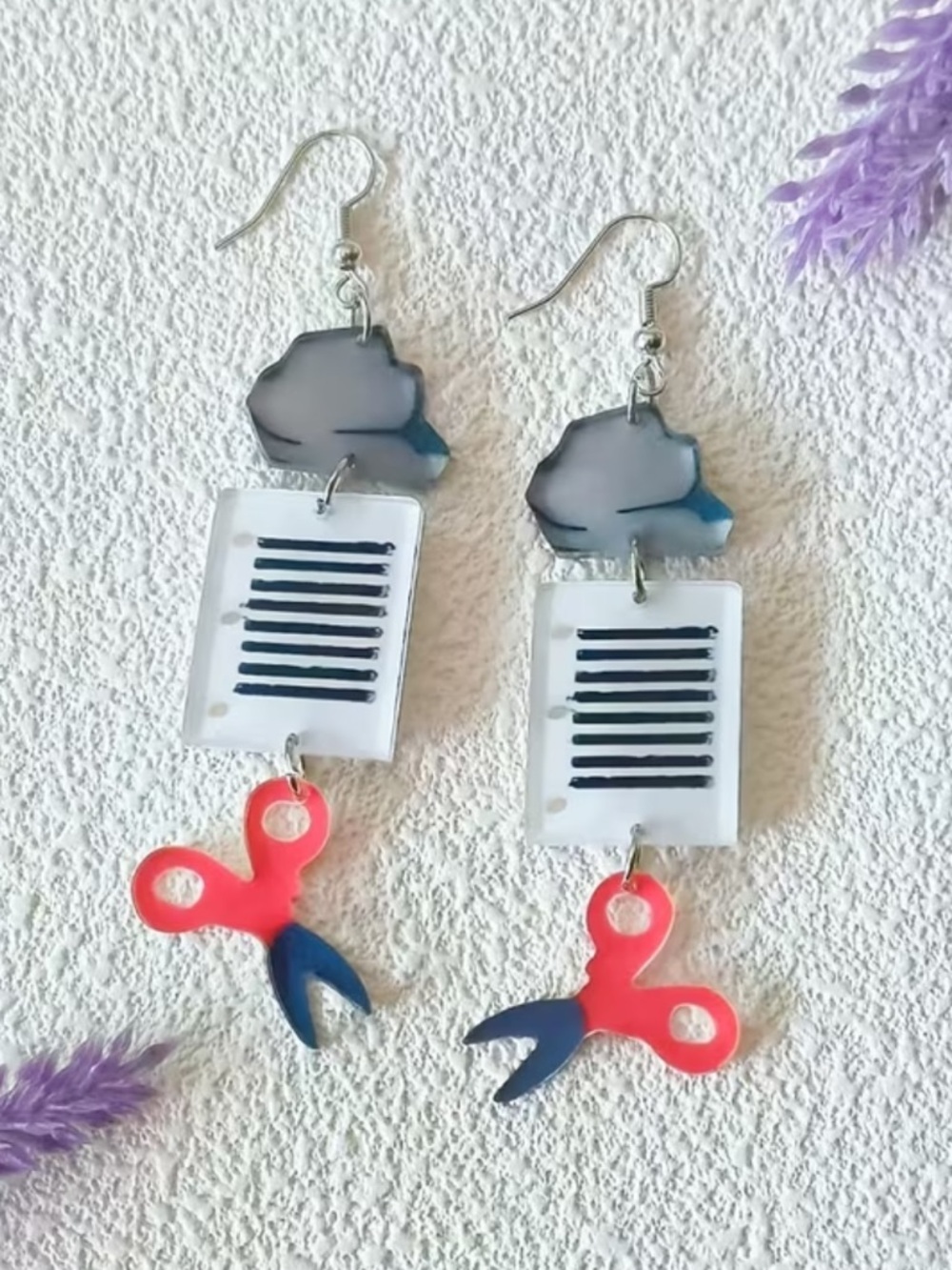 Rock Paper Scissors Dangle Earrings